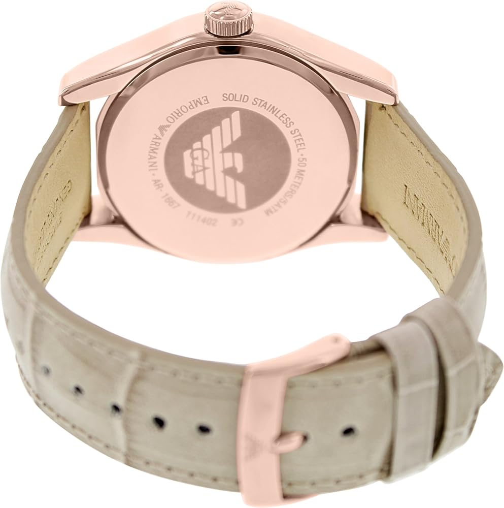 Emporio Armani Valente Analog Beige Dial Beige Leather Strap Watch For Men - AR1667 Buy Now By Emporio Armani