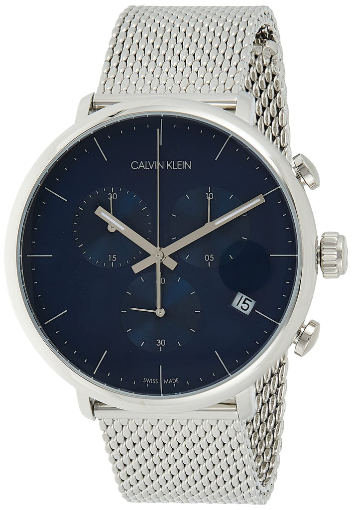 Calvin Klein High Noon Chronograph Blue Dial Silver Mesh Bracelet Watch for Men - K8M2712N Buy Now By Calvin Klein