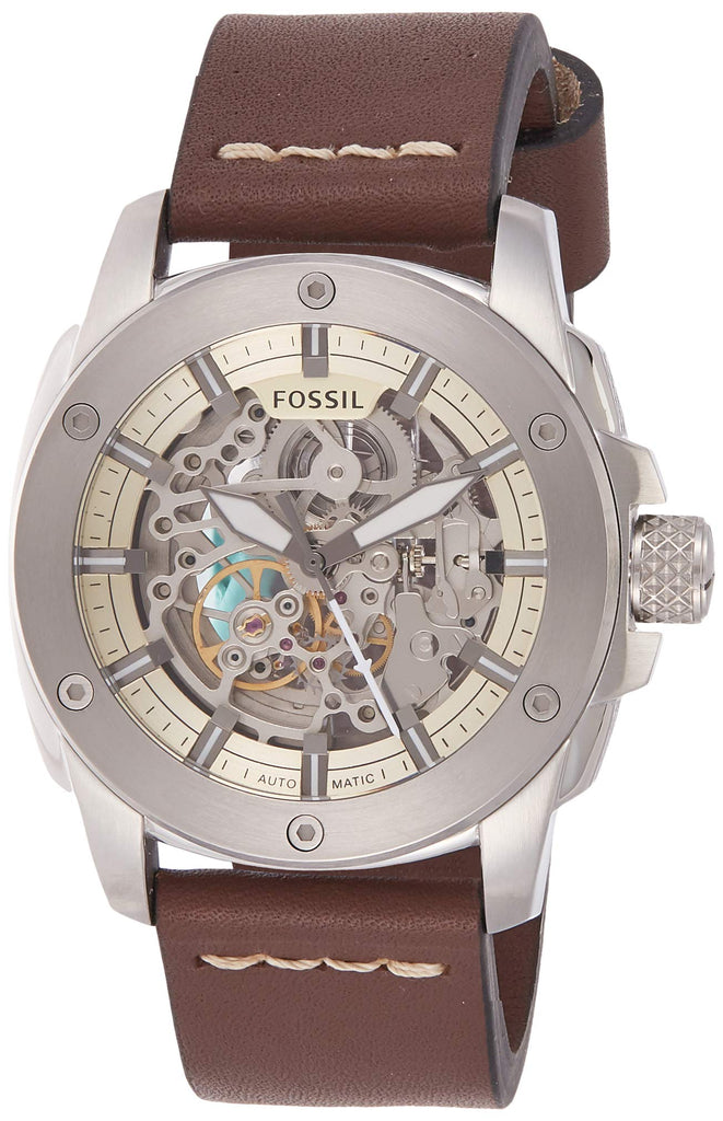 Fossil Modern Machine Automatic Skeleton White Dial Brown Leather Strap Watch for Women - ME3083 Buy Now By Fossil