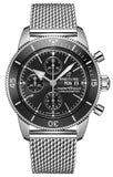 Breitling Superocean Heritage Chronograph 44 Black Dial Silver Mesh Bracelet Watch for Men - A13313121B1A1 Buy Now By Breitling