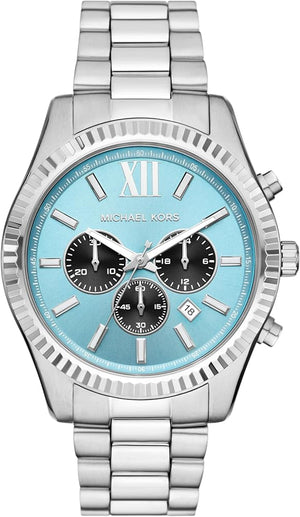 Michael Kors Lexington Chronograph Blue Dial Silver Steel Strap Watch for Men - MK9165 Buy Now By Michael Kors