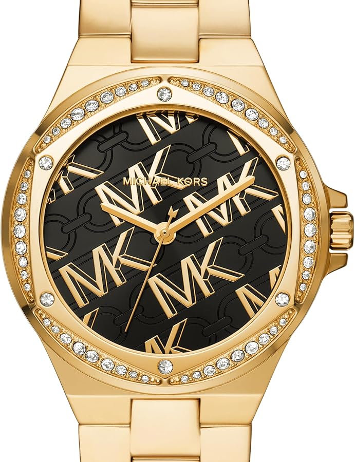 Michael Kors Lennox Quartz Black Dial Gold Steel Strap Watch For Women - MK7404 Buy Now By Michael Kors