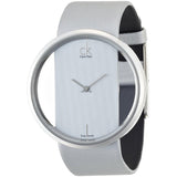 Calvin Klein Glam Transparent Silver Dial Grey Leather Strap Watch for Women - K9423193 Buy Now By Calvin Klein