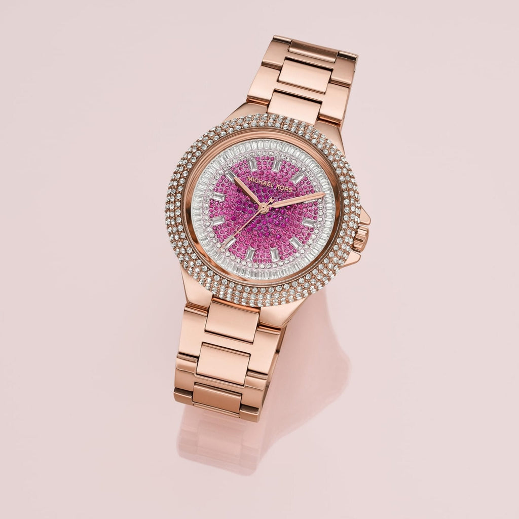 Michael Kors Camille Analog Pink Dial Rose Gold Steel Strap Watch for Women - MK7340 Buy Now By Michael Kors