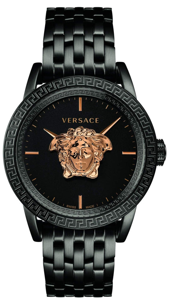 Versace Palazzo Empire Black Dial Black Steel Strap Watch for Men - VERD00518 Buy Now By Versace