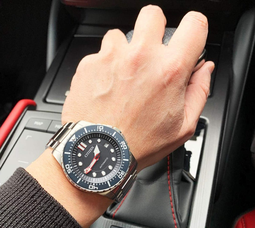 Citizen Mechanical Black Dial Silver Steel Strap Watch For Men - NJ0120-81E Buy Now By Citizen