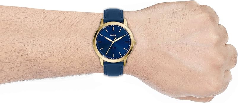 Fossil The Minimalist 3H Analog Blue Dial Blue Leather Strap Watch for Men - FS5789 Buy Now By Fossil
