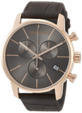 Calvin Klein City Chronograph Grey Dial Brown Leather Strap Watch for Men - K2G276G3 Buy Now By Calvin Klein