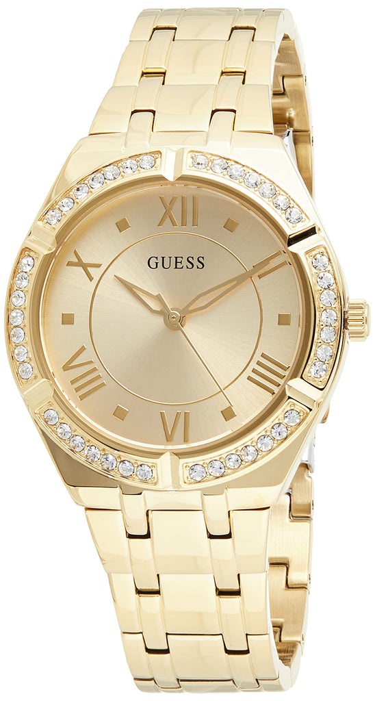 Guess Cosmo Diamonds Gold Dial Gold Steel Strap Watch For Women - GW0033L2 Buy Now By Guess