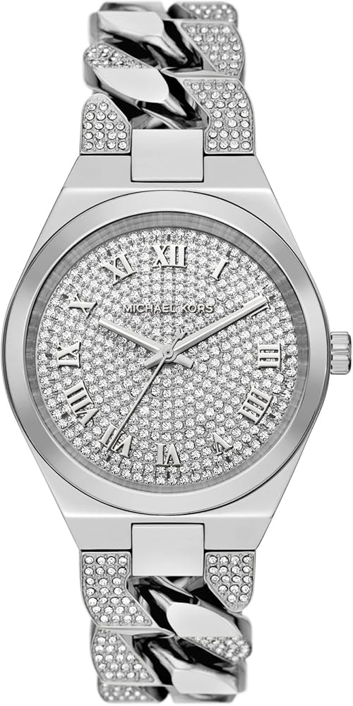 Michael Kors Lennox Pave Three-Hand Crystals Silver Dial Silver Steel Strap Watch for Women - MK7488 Buy Now By Michael Kors