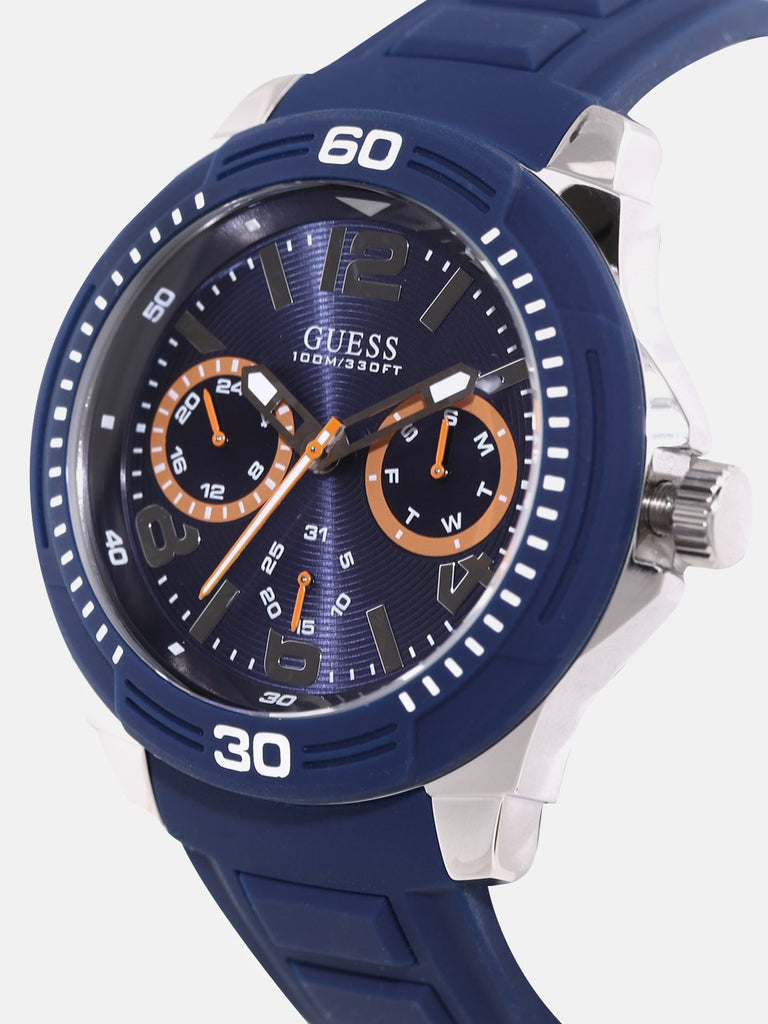 Guess Trade Blue Dial Blue Silicone Strap Watch for Men - W0967G2 Buy Now By Guess