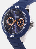 Guess Trade Blue Dial Blue Silicone Strap Watch for Men - W0967G2 Buy Now By Guess