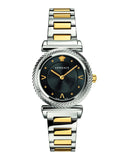 Versace V-Motif Black Dial Two Tone Steel Strap Watch for Women - VERE00518 Buy Now By Versace