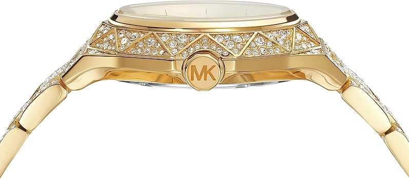 Michael Kors Raquel Three Hand Crystals Gold Dial Gold Steel Strap Watch For Women - MK7398 Buy Now By Michael Kors