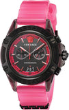 Versace Icon Active Chronograph Quartz Black Dial Pink Rubber Strap Watch For Men - VEZ700221 Buy Now By Versace