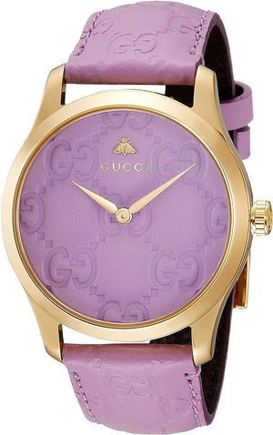 Gucci G Timeless Quartz Lilac Dial Lilac Leather Strap Watch For Women - YA1264098 Buy Now By Gucci