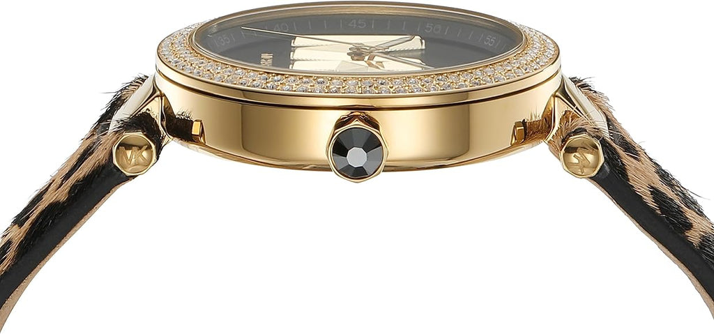 Michael Kors Parker Black Dial Cheetah Print Brown Leather Strap Watch For Women - MK4723 Buy Now By Michael Kors