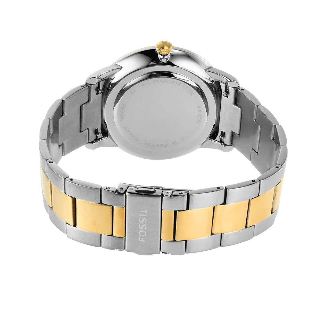 Fossil Neutra Moonphase Multifunction Black Dial Two Tone Steel Strap Watch for Men - FS5906 Buy Now By Fossil