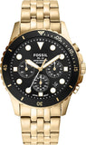 Fossil FB-01 Chronograph Black Dial Gold Steel Strap Watch for Men - FS5836 Buy Now By Fossil
