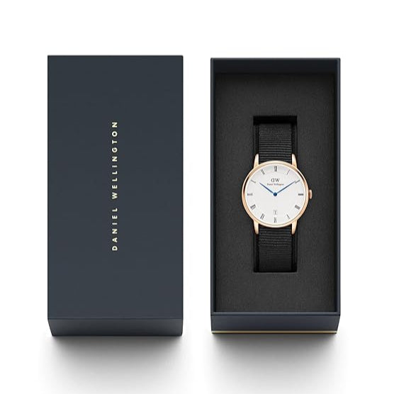 Daniel Wellington Dapper Cornwall White Dial Black Nylon Strap Watch For Men - DW00100261 Buy Now By Daniel Wellington