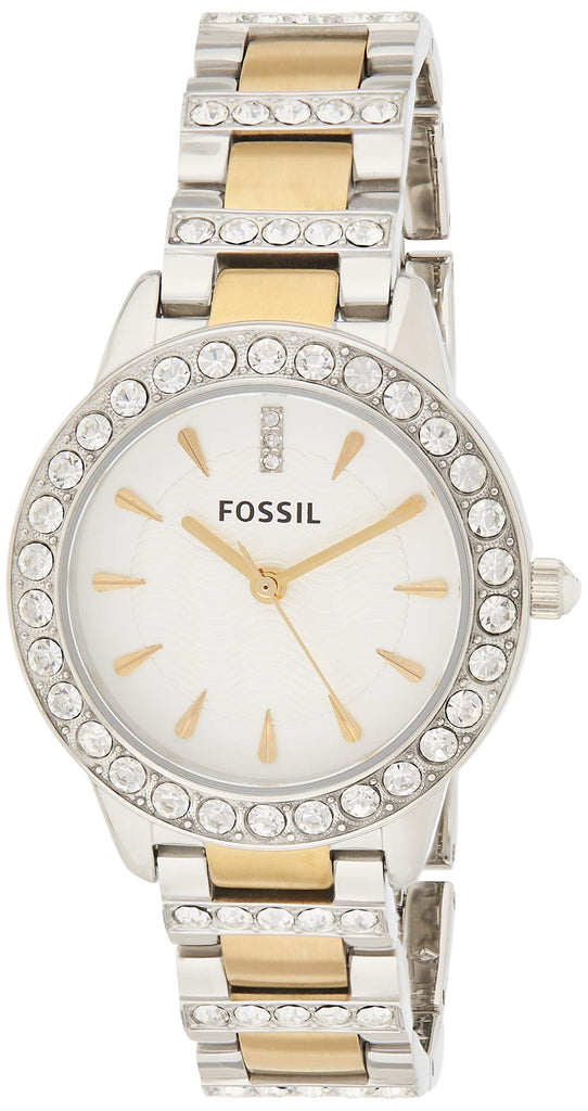 Fossil Jesse Crystals White Dial Two Tone Steel Strap Watch for Women - ES2409 Buy Now By Fossil