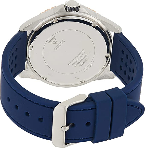 Guess Odyssey Multifunction Blue Dial Blue Rubber Strap Watch For Men - W1108G4 Buy Now By Guess