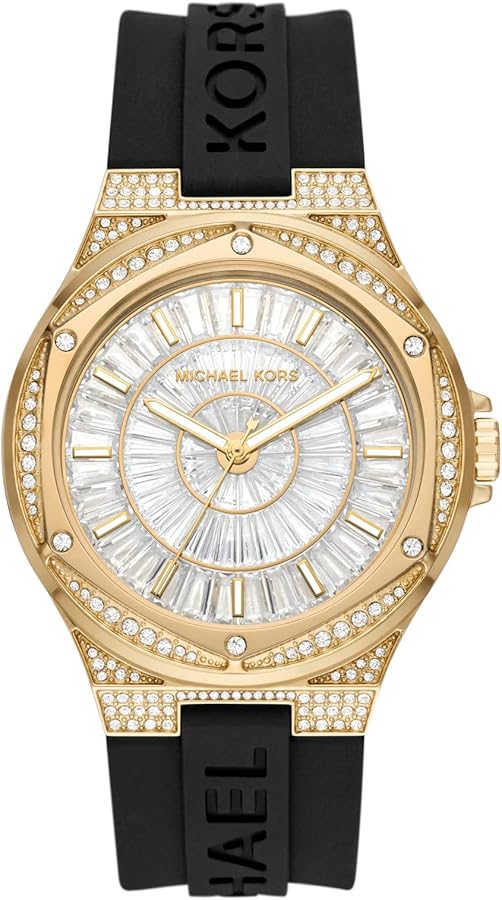 Michael Kors Lennox Three Hand Crystals Silver Dial Black Silicone Strap Watch For Women - MK7247 Buy Now By Michael Kors