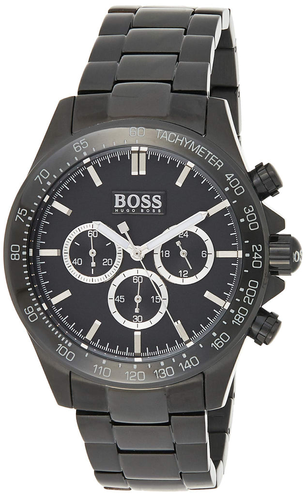 Hugo Boss Ikon Chronograph Black Dial Black Steel Strap Watch for Men - 1512961 Buy Now By Hugo Boss