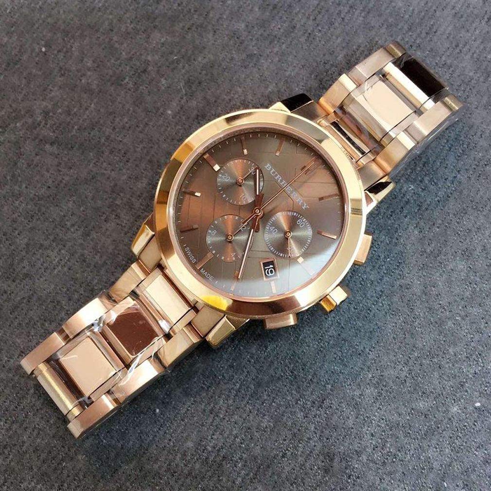 Burberry The City Grey Dial Rose Gold Steel Strap Unisex Watch - BU9754 Buy Now By Burberry