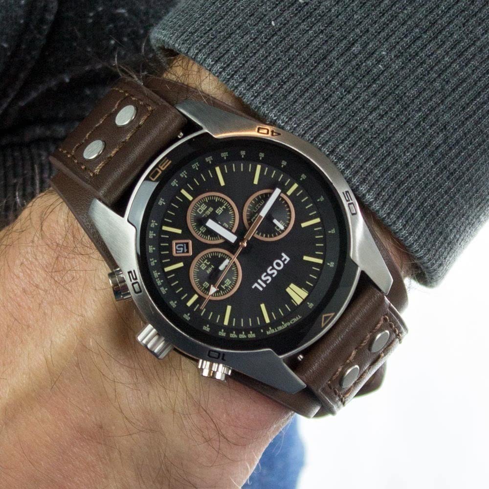 Fossil Coachman Chronograph Black Dial Brown Leather Strap Watch for Men - CH2891 Buy Now By Fossil