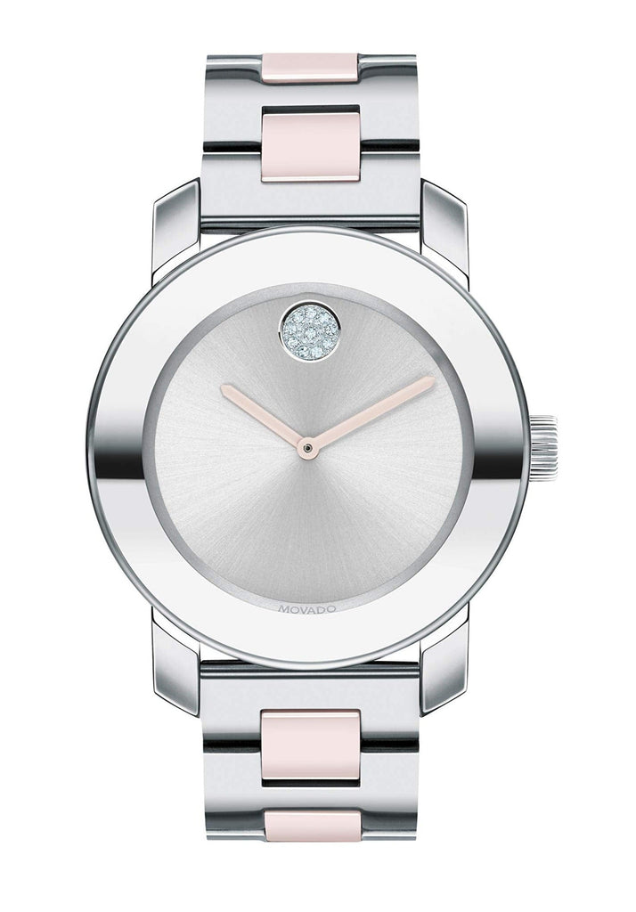 Movado Bold Silver Dial Two Tone Steel Strap Watch for Women - 3600702 Buy Now By Movado