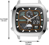 Fossil Retro Analog-Digital Black Dial Silver Steel Strap Watch for Men - FS5890 Buy Now By Fossil