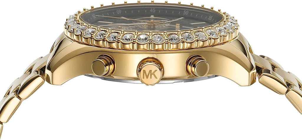 Michael Kors Berkley Chronograph Black Dial Gold Steel Strap Watch For Women - MK7414 Buy Now By Michael Kors
