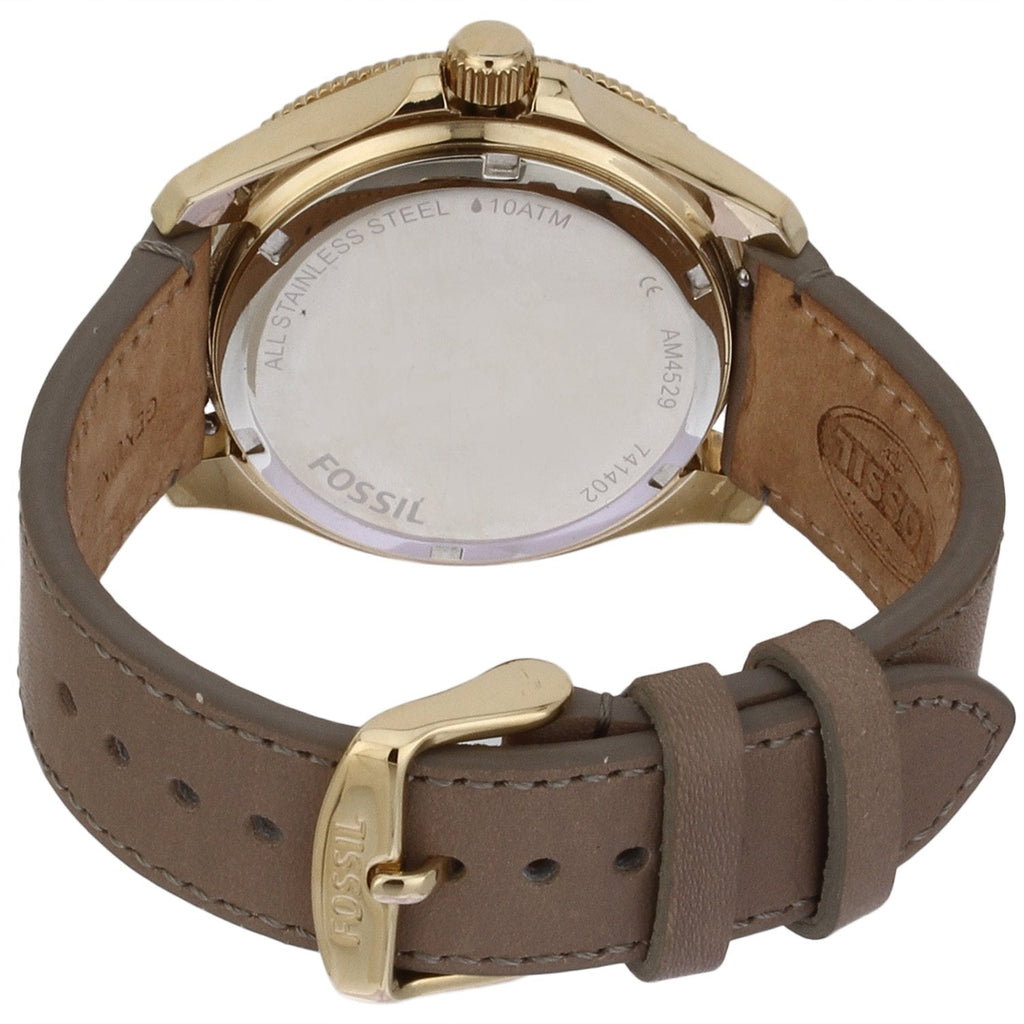 Fossil Cecile Champagne Dial Grey Leather Strap Watch for Women - AM4529 Buy Now By Fossil