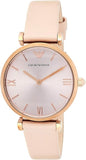 Emporio Armani Gianni T-Bar Quartz Rose Gold Dial Pink Leather Strap Watch For Women - AR11001 Buy Now By Emporio Armani