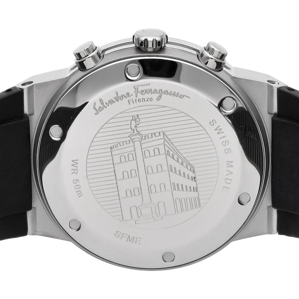 Salvatore Ferragamo Sapphire Chrono Black Dial Black Silicone Strap Watch for Men - SFME00121 Buy Now By Salvatore Ferragamo