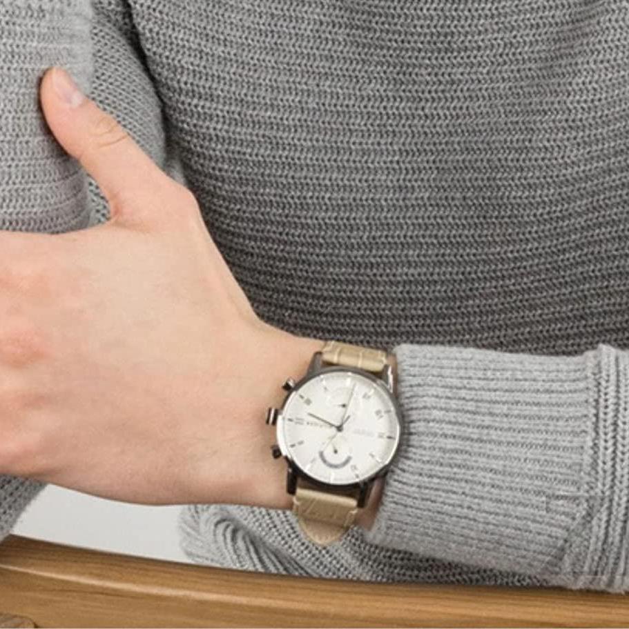 Tommy Hilfiger Kane White Dial Beige Leather Strap Watch for Men - 1710399 Buy Now By Tommy Hilfiger