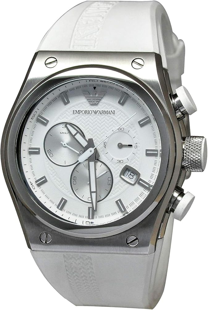 Emporio Armani Sportivo Analog Quartz White Dial White Rubber Strap Watch For Men - AR6103 Buy Now By Emporio Armani