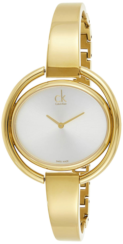Calvin Klein Impetuous White Dial Gold Steel Strap Watch for Women - K4F2N516 Buy Now By Calvin Klein
