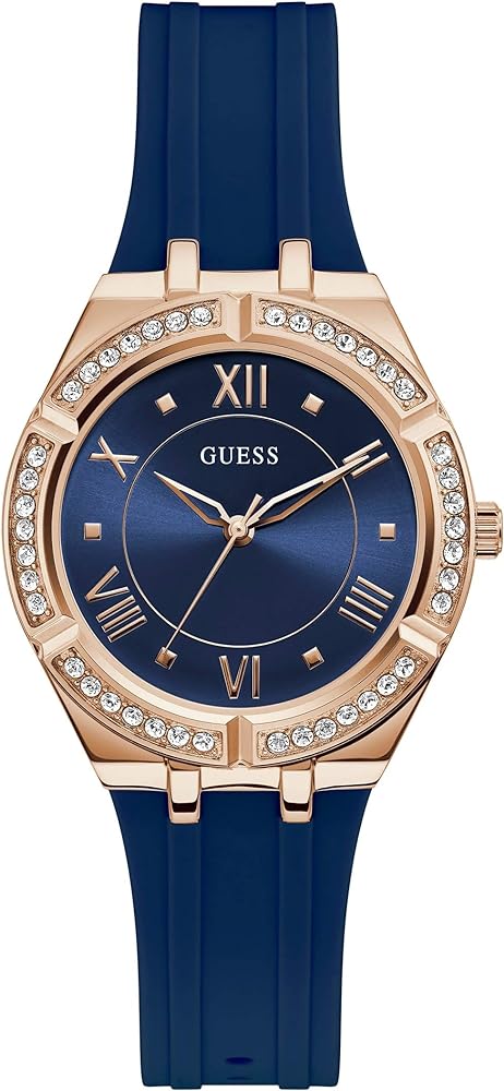 Guess Cosmo Diamonds Blue Blue Dial Blue Silicone Strap Watch for Women - GW0034L4 Buy Now By Guess