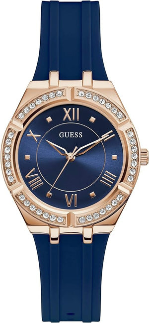 Guess Cosmo Diamonds Blue Blue Dial Blue Silicone Strap Watch for Women - GW0034L4 Buy Now By Guess