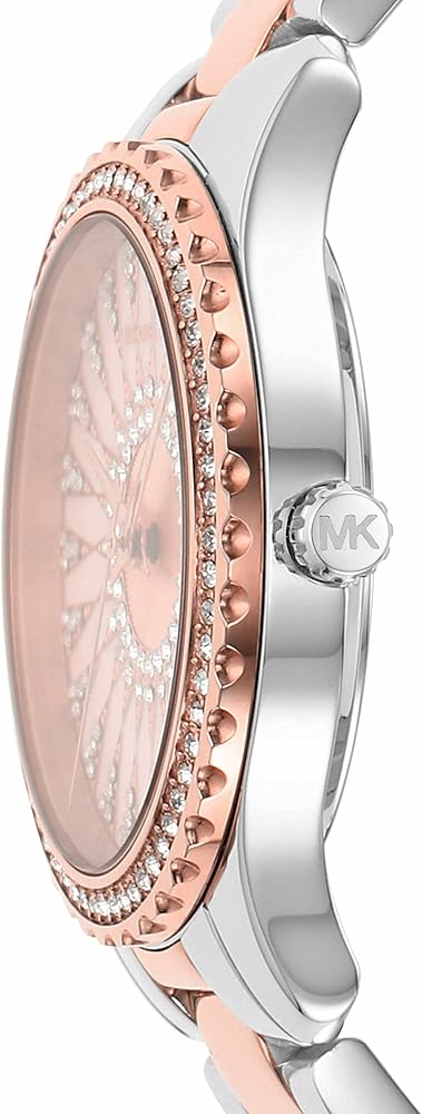 Michael Kors Layton Three Hand Pink Dial Two Tone Steel Strap Watch For Women - MK6894 Buy Now By Michael Kors