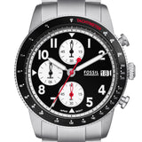 Fossil Sport Tourer Chronograph Black Dial Silver Steel Strap Watch for Men - FS6045 Buy Now By Fossil