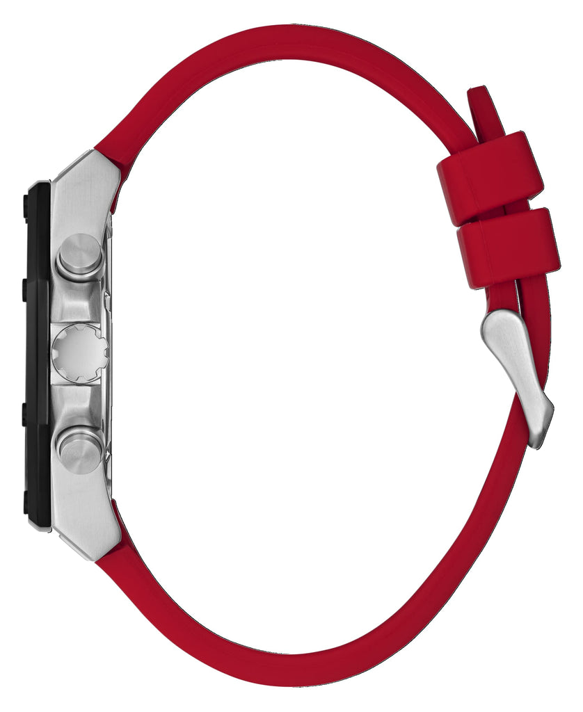Guess Momentum Black Dial Red Rubber Strap Watch for Men - GW0263G3 Buy Now By Guess