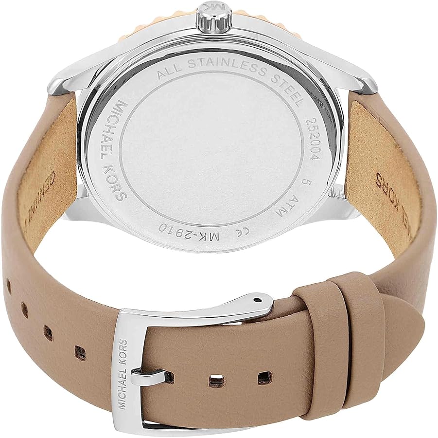 Michael Kors Layton Mother of Pearl White Dial Brown Leather Strap Watch For Women - MK2910 Buy Now By Michael Kors