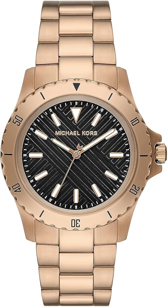 Michael Kors Everest Three Hand Quartz Black Dial Gold Steel Strap Watch For Men - MK9140 Buy Now By Michael Kors