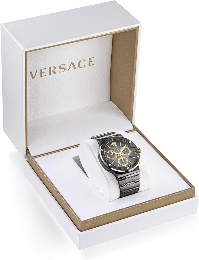 Versace Greca Icon Quartz Black Dial Black Steel Strap Watch For Men - VEZ900521 Buy Now By Versace