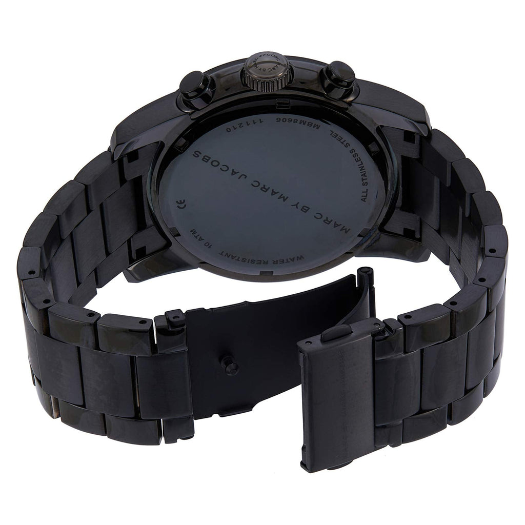 Marc Jacobs Larry Chronograph Black Dial Black Steel Strap Watch for Men - MBM8606 Buy Now By Marc Jacobs