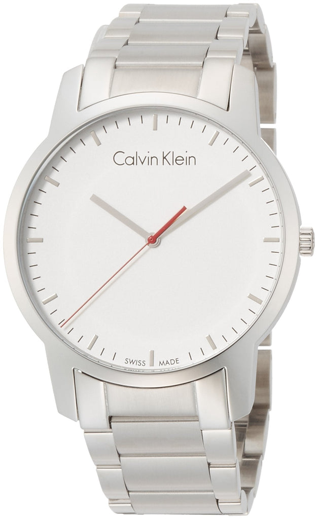 Calvin Klein City Quartz White Dial Silver Steel Strap Watch for Men - K2G2G1Z6 Buy Now By Calvin Klein