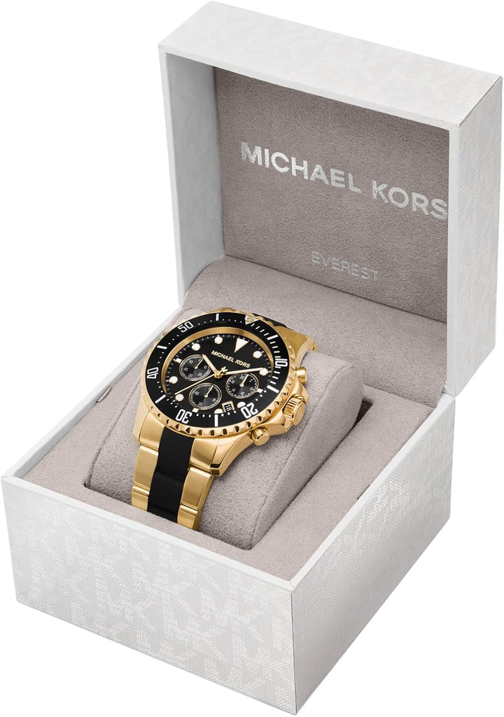Michael Kors Everest Chronograph Black Dial Two Tone Steel Strap Watch For Men - MK8979 Buy Now By Michael Kors